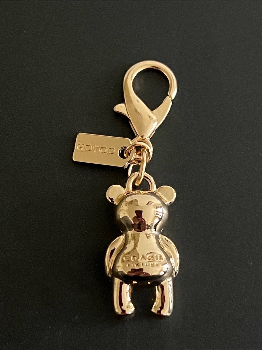 💥💥Coach Gold-Tone Teddy Bear Charm Clip - Picture 2 of 6
